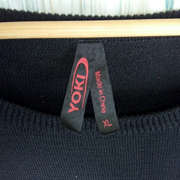 Yoki ribbed sleeve sweater XL Black - Picture 7 of 8